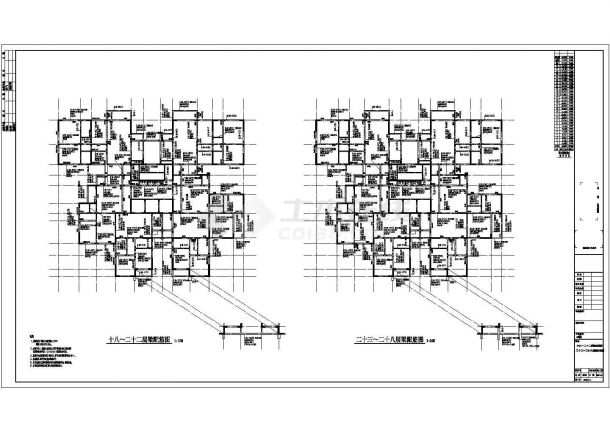 某地区28层剪力墙结构住宅楼结构施工图（共14张）-图二