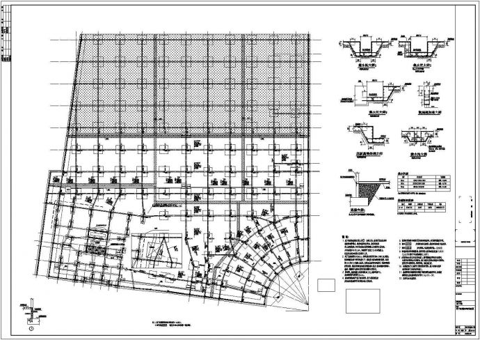 一套地下一层框架结构地下车库结构施工图_图1