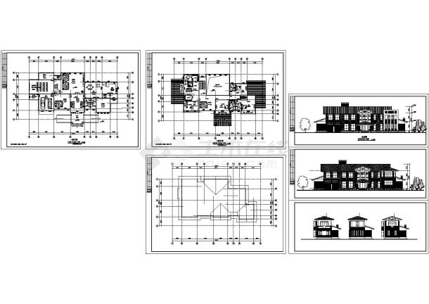 856平方米二层住宅建筑施工cad(含效果图，共六张)-图一