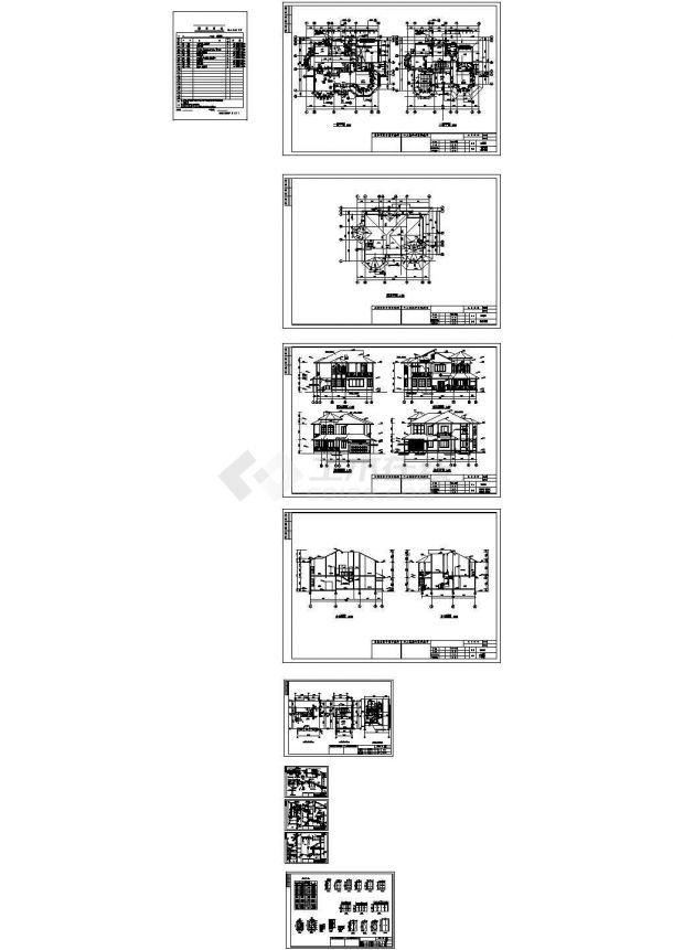 两层K型别墅建筑设计cad(含效果图，共九张)-图一