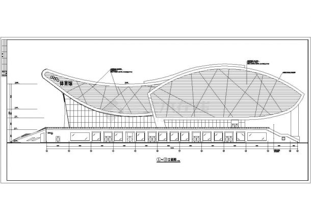 某市四层框架结构体育馆建筑设计施工图-图一