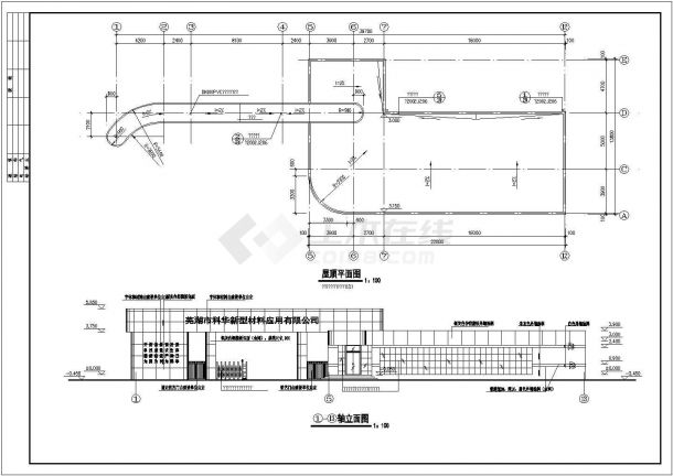 某公司单层框架结构大门建筑设计方案图-图二