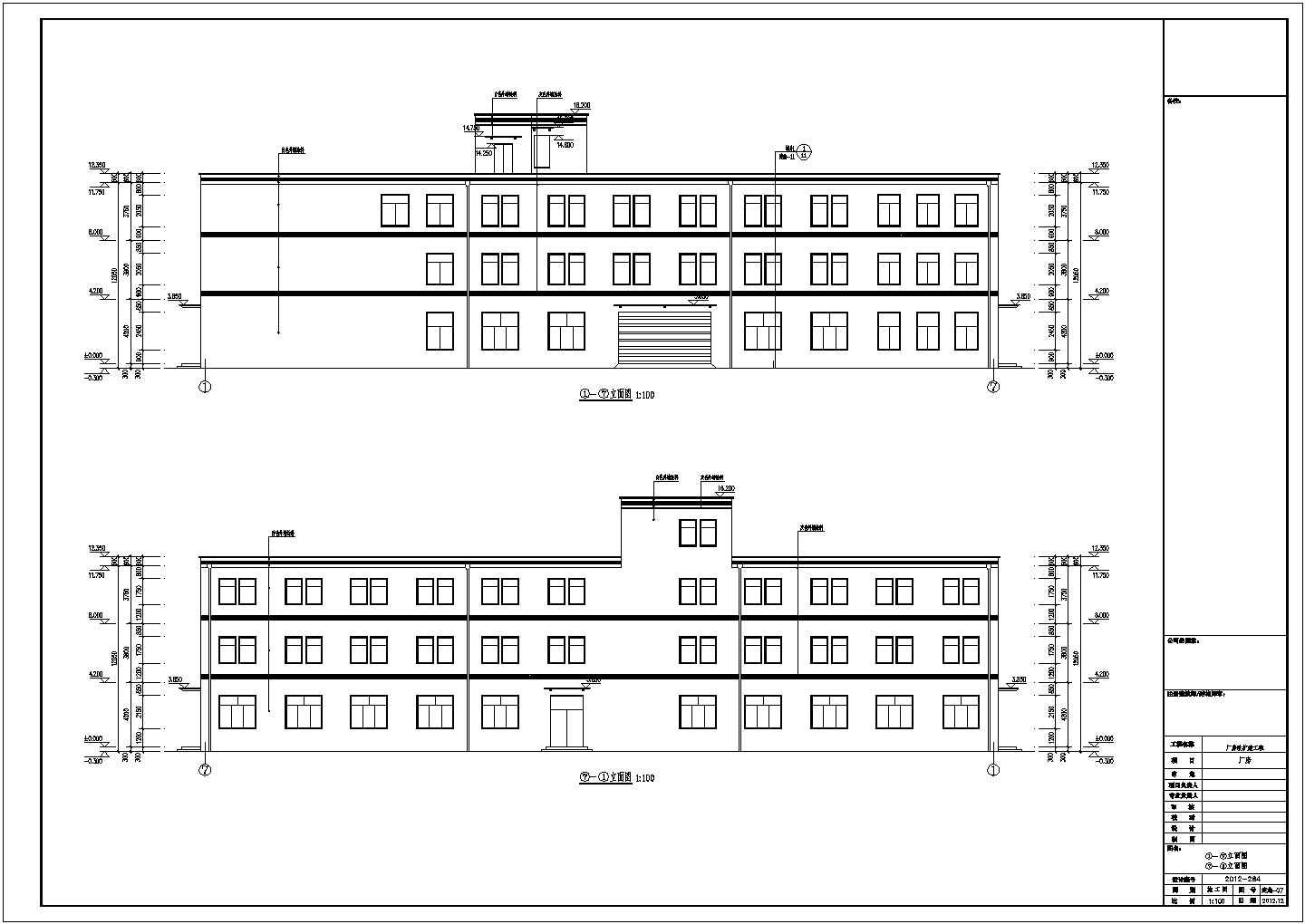 河北某厂区三层钢结构厂房建筑设计施工图