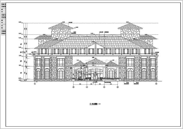 某地四层温泉洗浴中心建筑设计施工图-图二