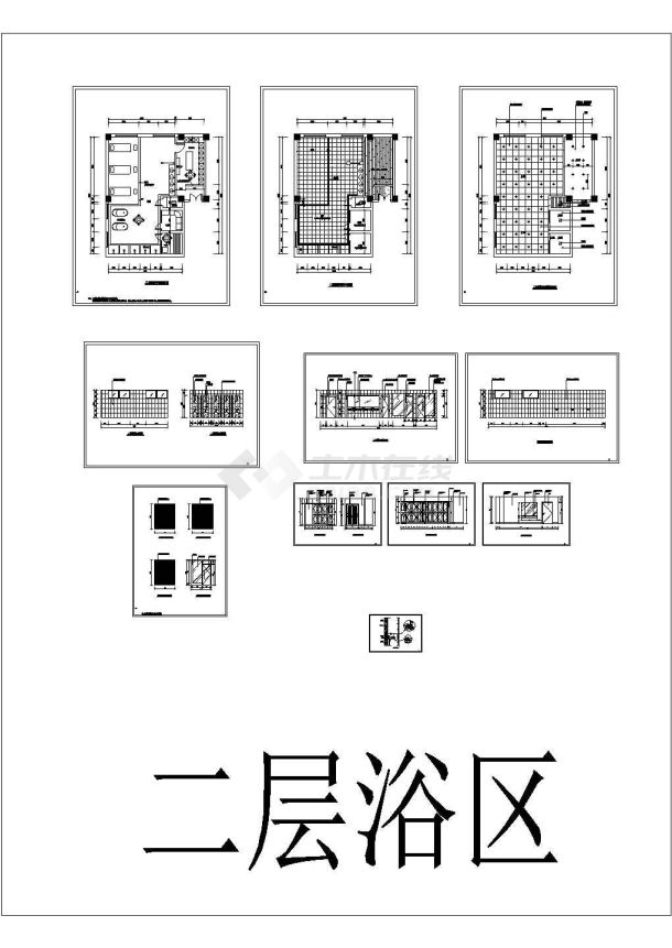 本资料为某洗浴房详细设计装修施工图,图纸包括立面图,平面布置图和