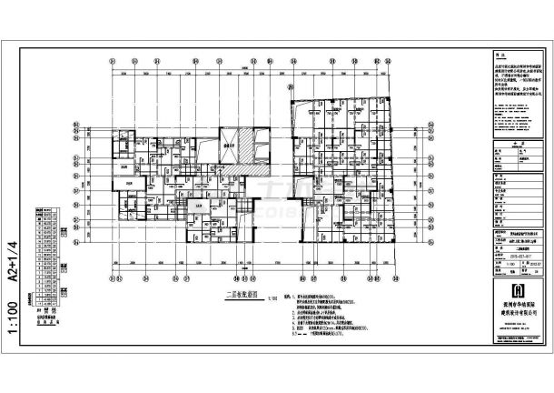 某小区A级高度钢筋混凝土剪力墙高层结构图-图二