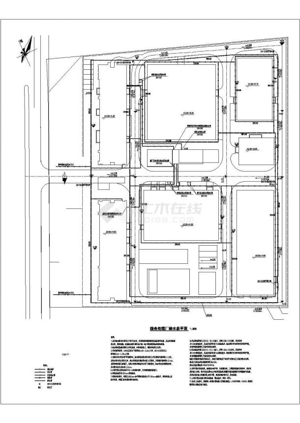 厂区给水总平图、雨污水总平图（雨水做蓄水利用）-图一