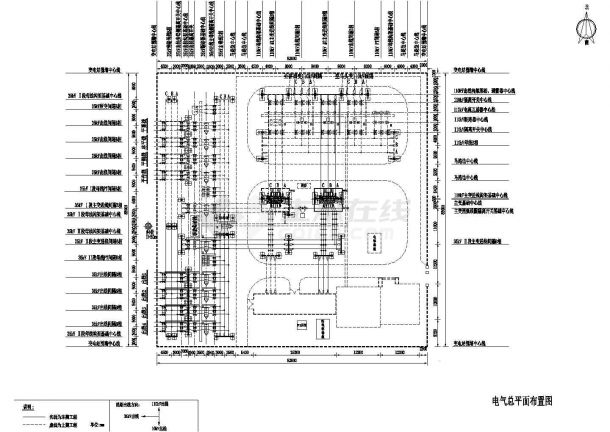 110kV变电所设计施工CAD总平面图-图一