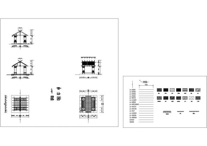 四角景观木亭建筑设计施工图（长5.2米 宽5.2米 ）_图1