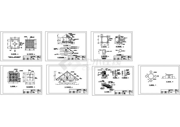 日式方亭建筑设计图纸（长4.6米 宽4.6米 ）-图一