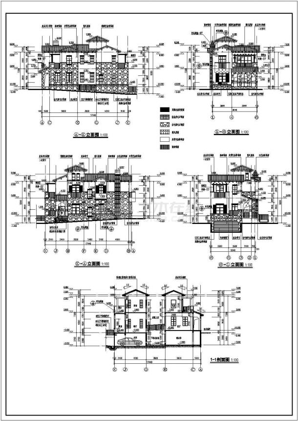 某地区2层框架结构别墅建筑设计方案图-图二