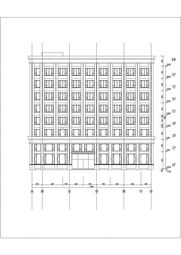 武汉某国际酒店八层员工宿舍楼建筑设计方案图纸-图一