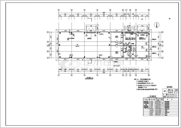 框架结构厂房设计cad平面图，共1张-图一