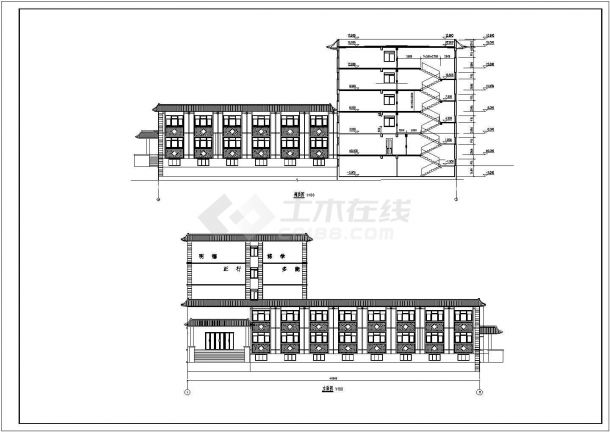 南方某公司五层宿舍楼建筑设计方案图纸-图一