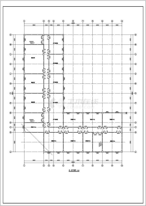 南方某公司五层宿舍楼建筑设计方案图纸-图二