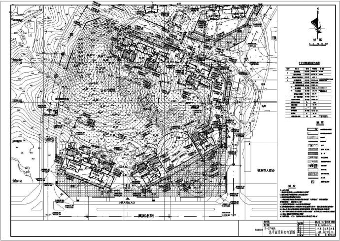 某地大型住宅小区规划设计总平面布置图_图1