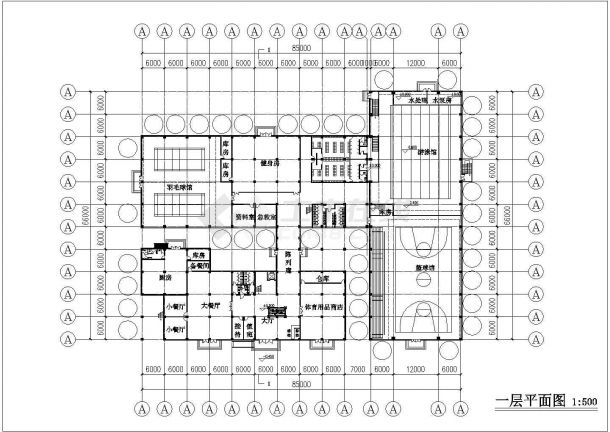 某地区二层剪力墙结构体育馆建筑设计方案图纸-图二