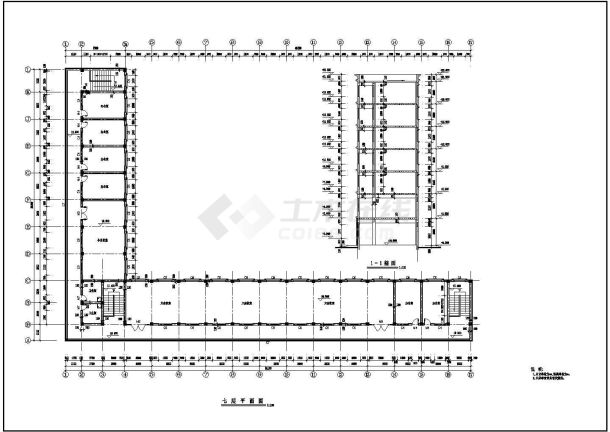 某地7层综合办公楼建筑结构设计图-图二