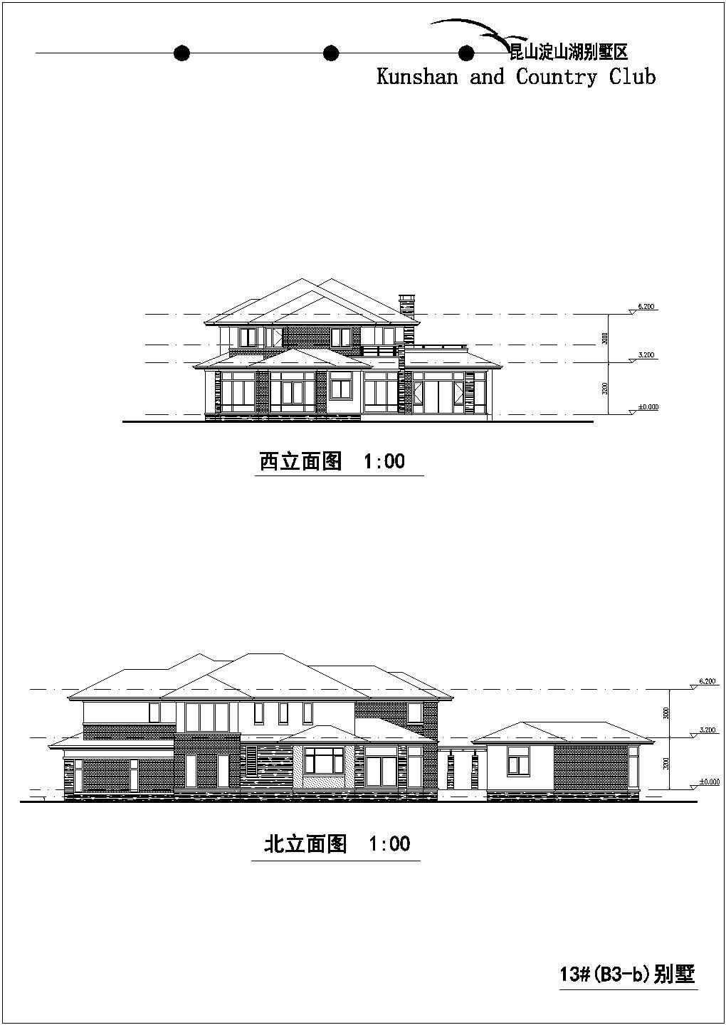南方某地区山地别墅建筑设计方案图