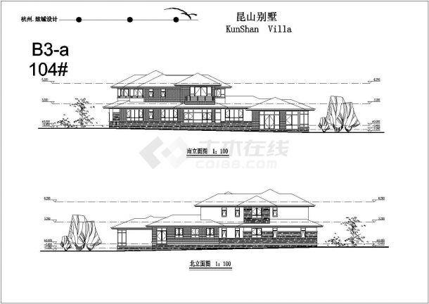 南方某地区两层别墅楼建筑设计方案图纸-图二