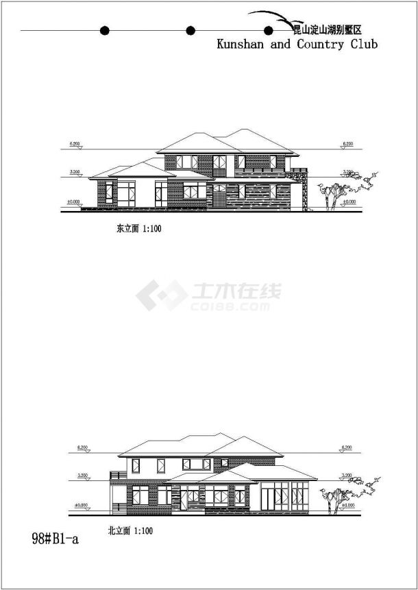 南方某地区二层别墅楼建筑设计方案图-图二