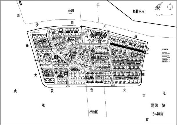 武宁县某住宅小区总平面规划方案图-图一