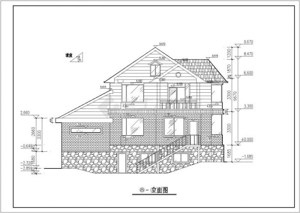 北方某地两层别墅楼建筑设计方案图-图二