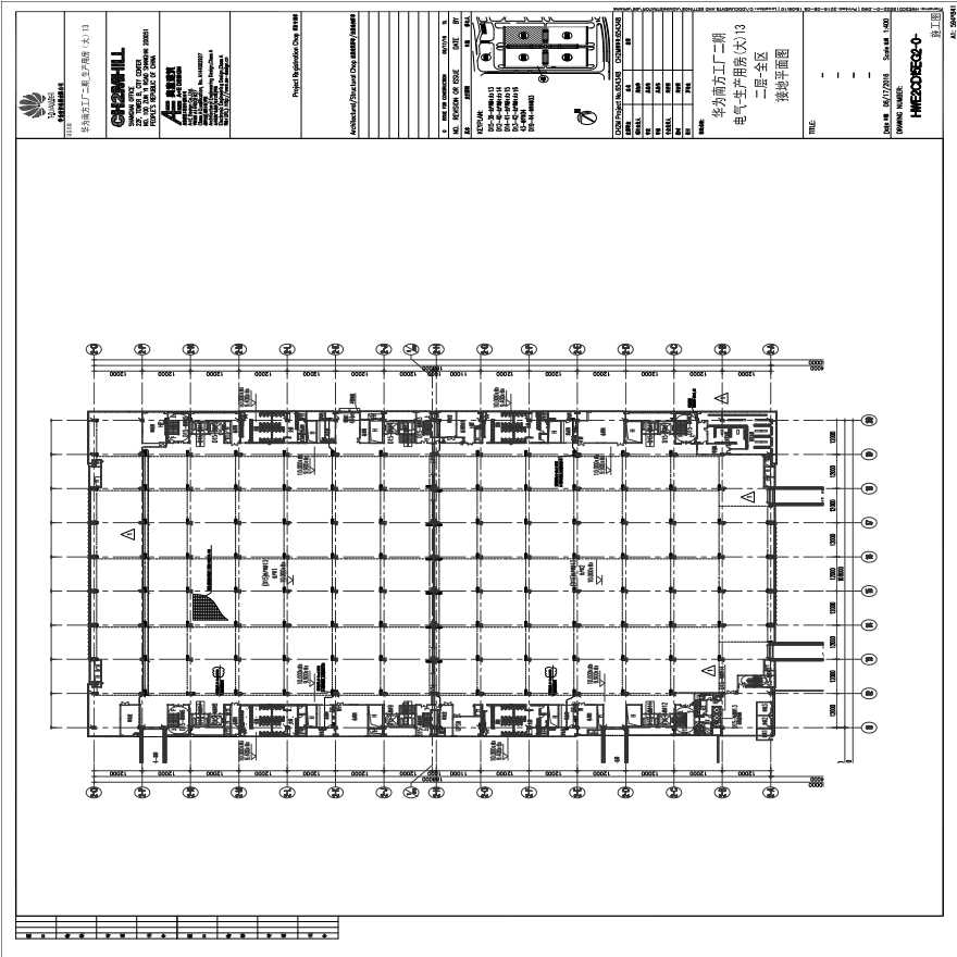 HWE2CD15EG2-0-电气-生产用房(大)13二层-全区接地平面图.pdf-图一