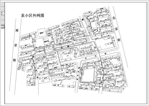 某小区供暖外网设计cad图，共一张-图一