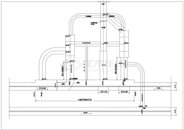 隧道地下风机房平立剖面图CAD布置图-图二