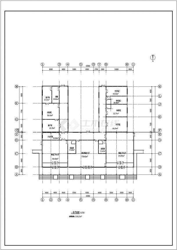 新疆某地上一层框架结构殡仪馆建筑设计方案-图二