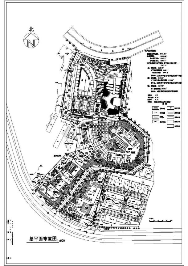 金色广场景观工程规划设计总平面布置图-图一