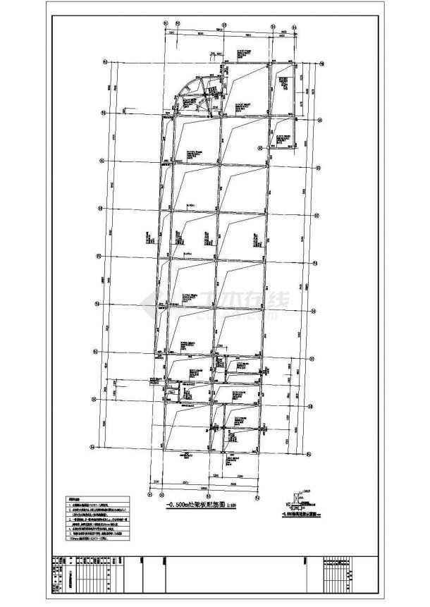 一套地上二层框架结构租赁房结构施工图（节点详细）-图二