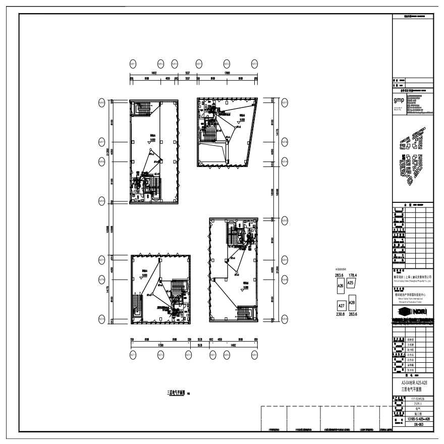 A3-04 地块 A25-A28 三层电气平面图.pdf-图一