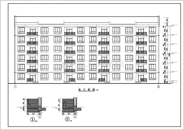 某小区6层砌体结构住宅楼建筑设计方案图纸-图二