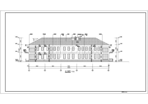 某厂区二层框架结构办公楼建筑设计施工图-图二