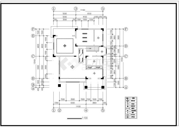 别墅及屋顶花园设计施工图（共8张）-图二