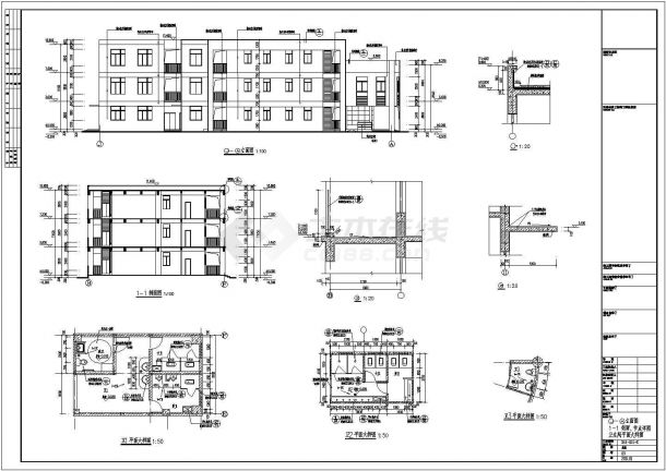 某地区三层框架结构幼儿园建筑设计方案图纸-图二