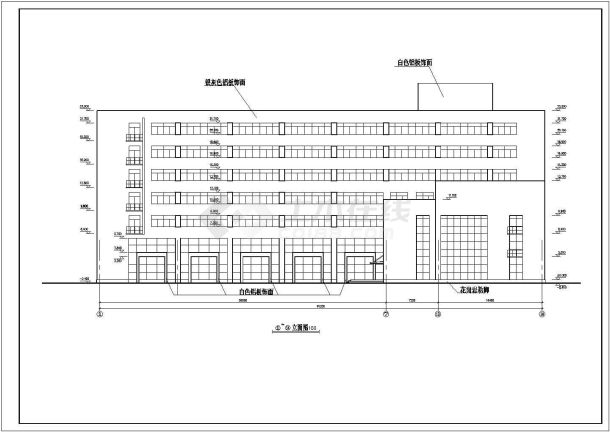 某地区7层框架结构办公楼建筑设计施工图-图一