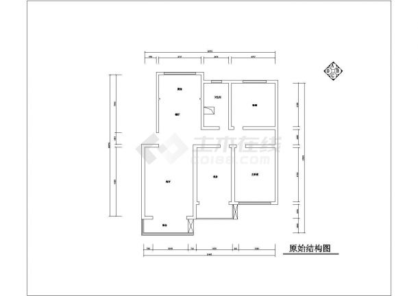 现代红色调装修施工图(附效果图)-图一