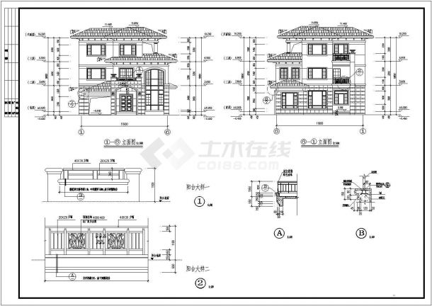 广东省某地三层别墅建筑设计方案图-图一
