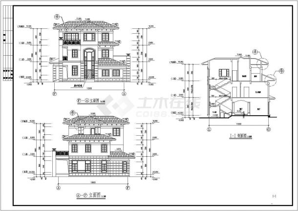 广东省某地三层别墅建筑设计方案图-图二