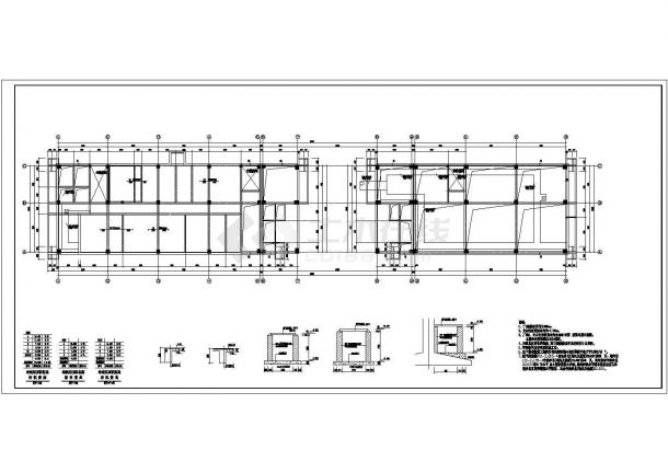 一套详细的中学教学楼框架结构施工图-图二