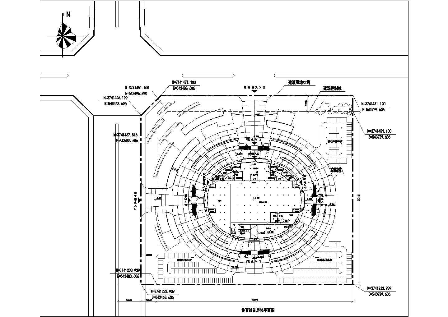 某地城市中心体育馆建筑方案设计图