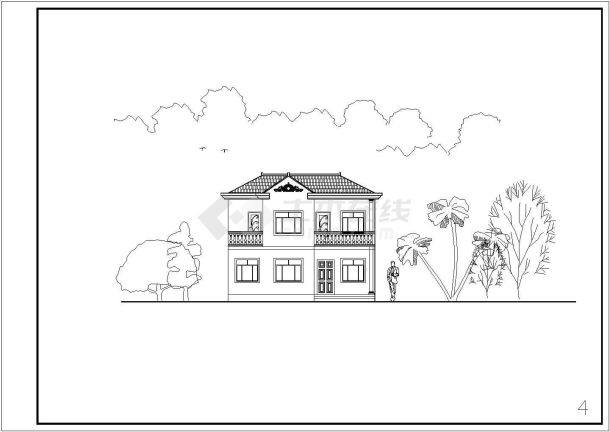 某农村地区二层砖混结构别墅建筑设计方案图纸-图二