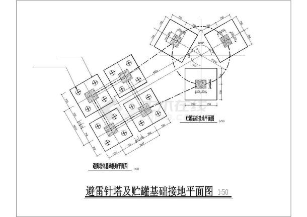 某地甲类储罐防雷接地电气CAD图-图一