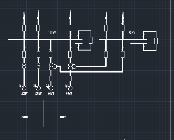 某地简单的电气主接线CAD图（共5张）_图1