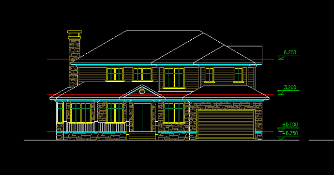 一套中小型两层别墅建筑施工图纸（共7张）_图1