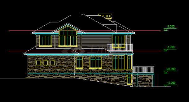 一套中小型两层别墅建筑施工图纸（共7张）-图二