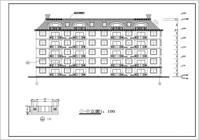 南方某地区六层住宅楼建筑设计方案图_图1